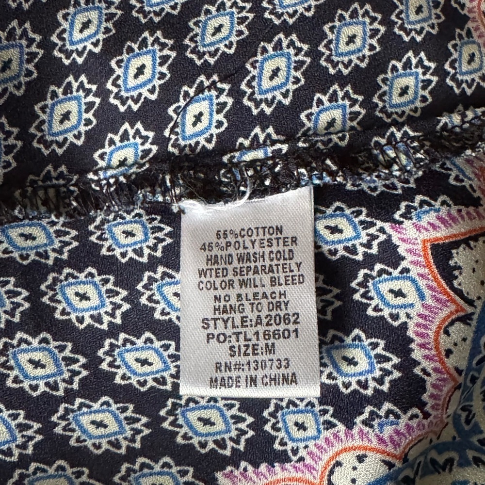 Umgee Blue , Pink and White Mandarin Collar Buttoned Mini Dress /Coverup - Picture 4 of 6